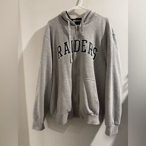 NFL Raiders football zip up hoodie XXL Gray